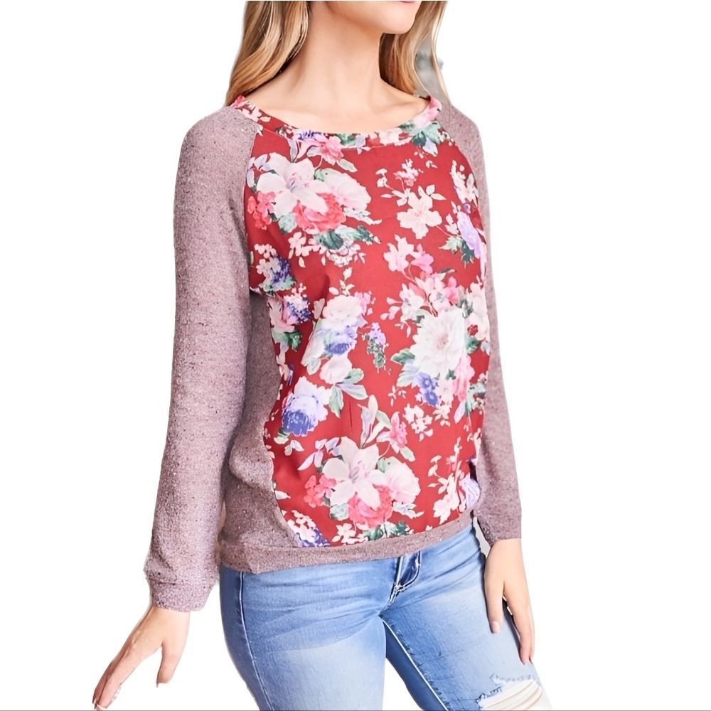 Floral Long Sleeve Sweater - Picture 5 of 6